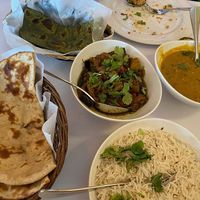 Aloo Baingan and Toor Di Kal, with paratha at Veg N Chaat Cuisine in Fremont