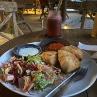 Samosas  at Flowers & Fire in 