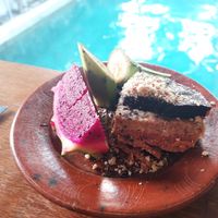 Raw Snickers bar with fruits (contains coconut syrup) at Flowers & Fire in 