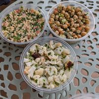 Cauliflower, tabouli, chickpea salad at Surfer's Wife in Honolulu