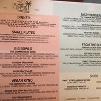 Menu  at The Common in Canggu