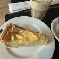 Apple pie and oat cappuccino   at Coffee Fellows - Alexanderplatz in Berlin