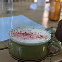lavender vegan latte at Wild Thing in Cardiff