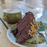 chocolate cake at Wild Thing in Cardiff