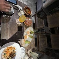 Mapo tofu, japache, spring rolls, fresh OJ, fresh lemonade with lemongrass   at Phuc An in Da Nang