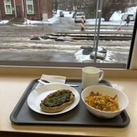 Vegan plov and spinach pastry  at Dhama in Riga