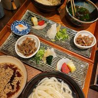Soba with plant based broth and vegetable toppings at Omen Nippon in Kyoto