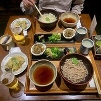 Vegetarian udon with tempura  at Omen Nippon in Kyoto