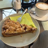 Vegan cherry marzipan cake  at Mühlencafe in Paderborn