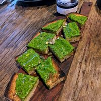 Amazing rye bread with green pesto at FAIR1-HEiM in Muelheim