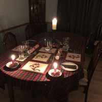 Candlelight for Xmas dinner at The Braes in Berriedale