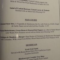 Vegan menu at Rags in Bridlington