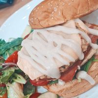 Chick'n Burger at Fibonacci Coffee in Baulkham Hills