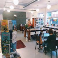 Seating in the children's bookshop 💓 at Green Praline in Farsta