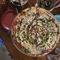Vegan Cheese/Sausage Pizza (18July21) at Folino's in Shelburne