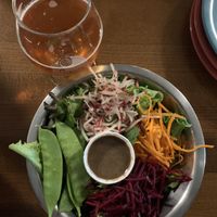 Yummy Shape Parade Beer with awesome side salad ((18July21) at Folino's in Shelburne