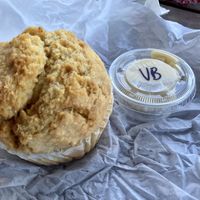 Cornbread and vegan agave butter - it comes out piping hot and it’s so comforting!  at Sunflower Drive-In in Fair Oaks