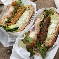 Millet burger + nut burger (asked for vegan)  at Sunflower Drive-In in Fair Oaks