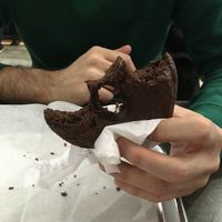 Beigne vegan au chocolat. Moelleux à souhait. at Doughnut Plant - Hotel Chelsea in New York City