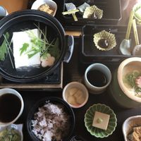 Vegan set, also includes tempura (not in picture) at Saga Tofu Ine (Main Branch) 嵯峨とうふ 稲 本店 in Kyoto