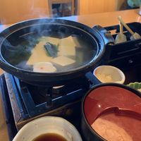 Close up hot pot in the vegan set at Saga Tofu Ine (Main Branch) 嵯峨とうふ 稲 本店 in Kyoto