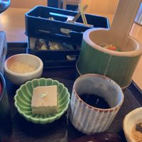 Close up of the vegan set items at Saga Tofu Ine (Main Branch) 嵯峨とうふ 稲 本店 in Kyoto