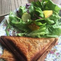 Croque monsieur and salad at Molybagert Végétale Normandie  in Trouville-sur-mer