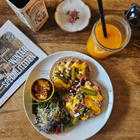 No-tuna sandwich with a fresh juice. at Broodcafé Jaap in Dordrecht