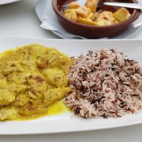 Caril de heura (frango vegan) at Palette in Torremolinos