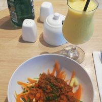 vegan bolognese and mango pineapple smoothie at House Brew Cafe in Boracay