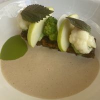 homemade tempeh and almond cream  at FREA in Berlin