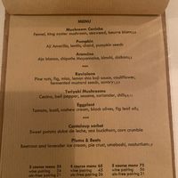 The menu  at FREA in Berlin