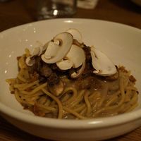 Handmade spaghetti with mushrooms at FREA in Berlin