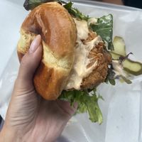 The southern fried chicken sandwich  at Evolve Modern Vegan Kitchen in Daytona Beach