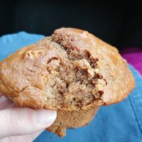 Vegan Chocolate Zucchini Muffin, really good, recommended at Coco's Cafe in Jasper
