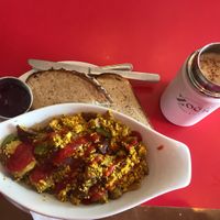 The backpacking hippie (I added the ketchup!) at Coco's Cafe in Jasper