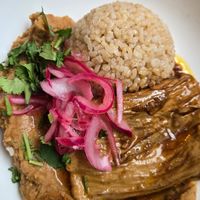 Yuba com tutu de feijão e arroz at Urbã Cozinha Vegana in Sao Paulo