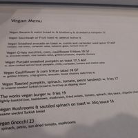 Vegan menu at Perks Kitchen in Upper Mount Gravatt