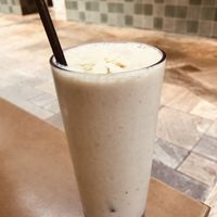 Banana smoothie on almond milk  at Perks Kitchen in Upper Mount Gravatt