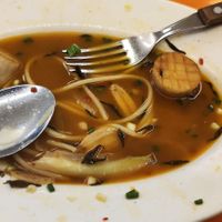 Lot of water in a plate. It's a soup now at Hanmin's 한민이의 in Busan