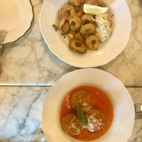 Frito misto + arancini at Radis in Montreal