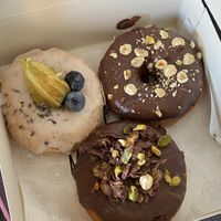 lemon poppyseed & crunchy hazelnut donuts  at COCO Donuts in Brussels