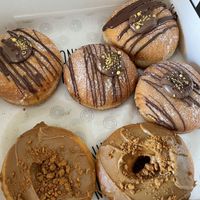 Chocolate bomb and chocolate speculoos. at COCO Donuts in Brussels