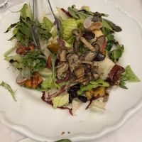 Wild mushroom salad (looked much nicer and was super yummy, but we were very hungry and this is the half eaten portion 😆)  at ZìRán Shú - Clean & Wild Eats in Tainan