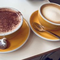 Oatly hot chocolate and latte  at The Fields Beneath in North West London