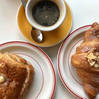 Almond croissant and pain au chocolate with hazelnut at The Fields Beneath in North West London