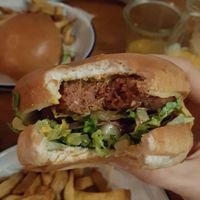 Inside of the plant burger at Honest Burgers in North London