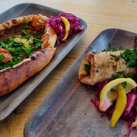 Plant Based Pide, Spicy Cauliflower Lahmacun.
 at Balkan Treat Box in Webster Groves