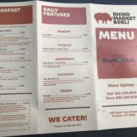 Menu at Rhino Market & Deli in Charlotte