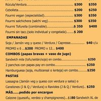 Menú at Fourmi Vegan in Buenos Aires